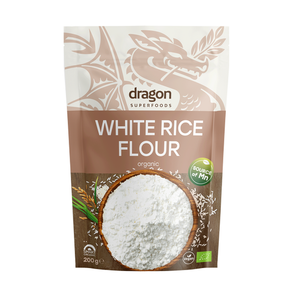Био Брашно от бял ориз, 200g, Dragon Superfoods