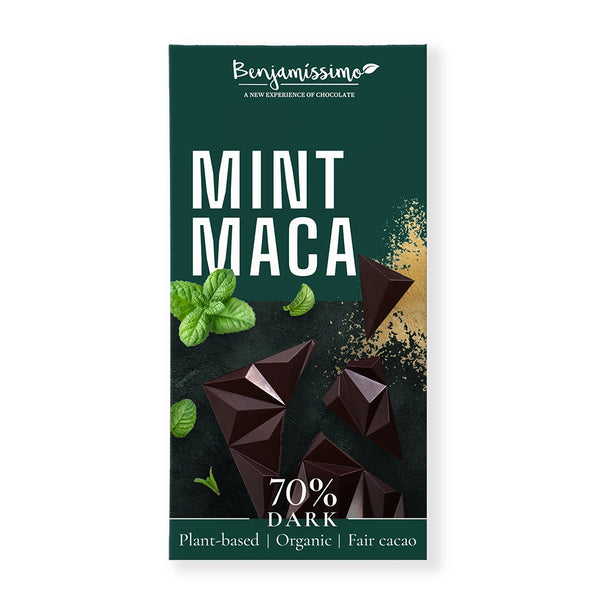 Био Веган шоколад Мента Мака (Тъмен 70%), 60g, Benjamissimo
