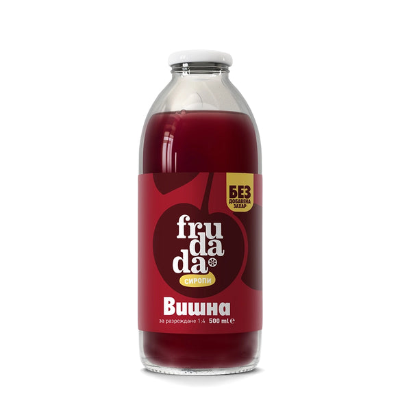 Сироп за разтваряне без добавена захар, Вишна, 500ml, Frudada