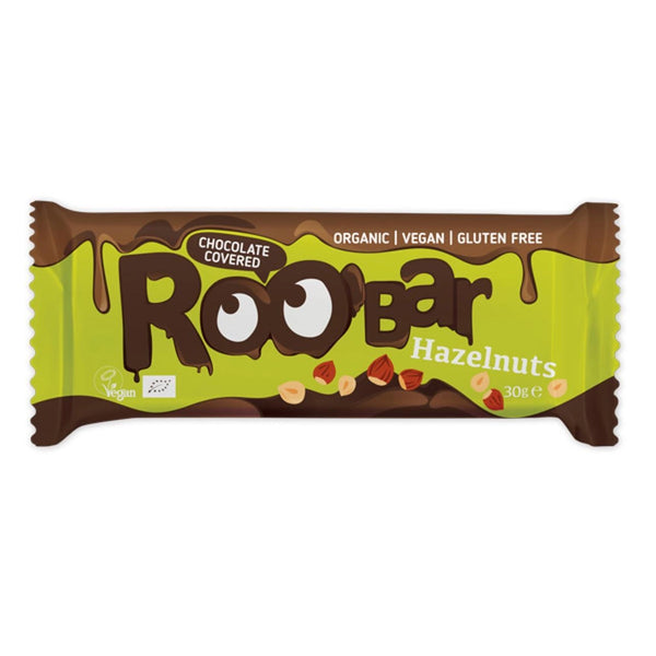 Био Лешников бар, покрит с шоколад, 30g, Roobar