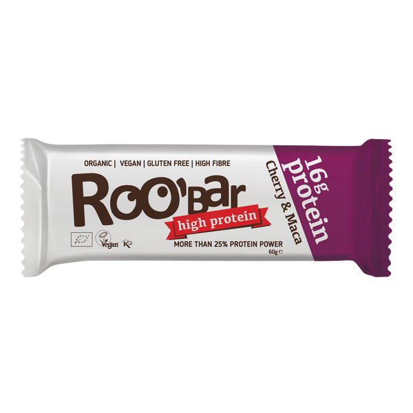 Био Суров Протеинов Бар с Череши и Мака, 60g, Roobar