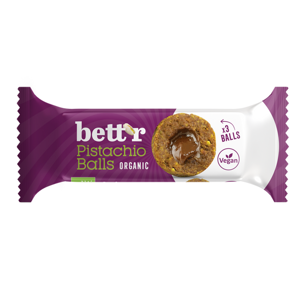Био плодови топчета с пълнеж от шамфъстък 3x15 г Bett'r