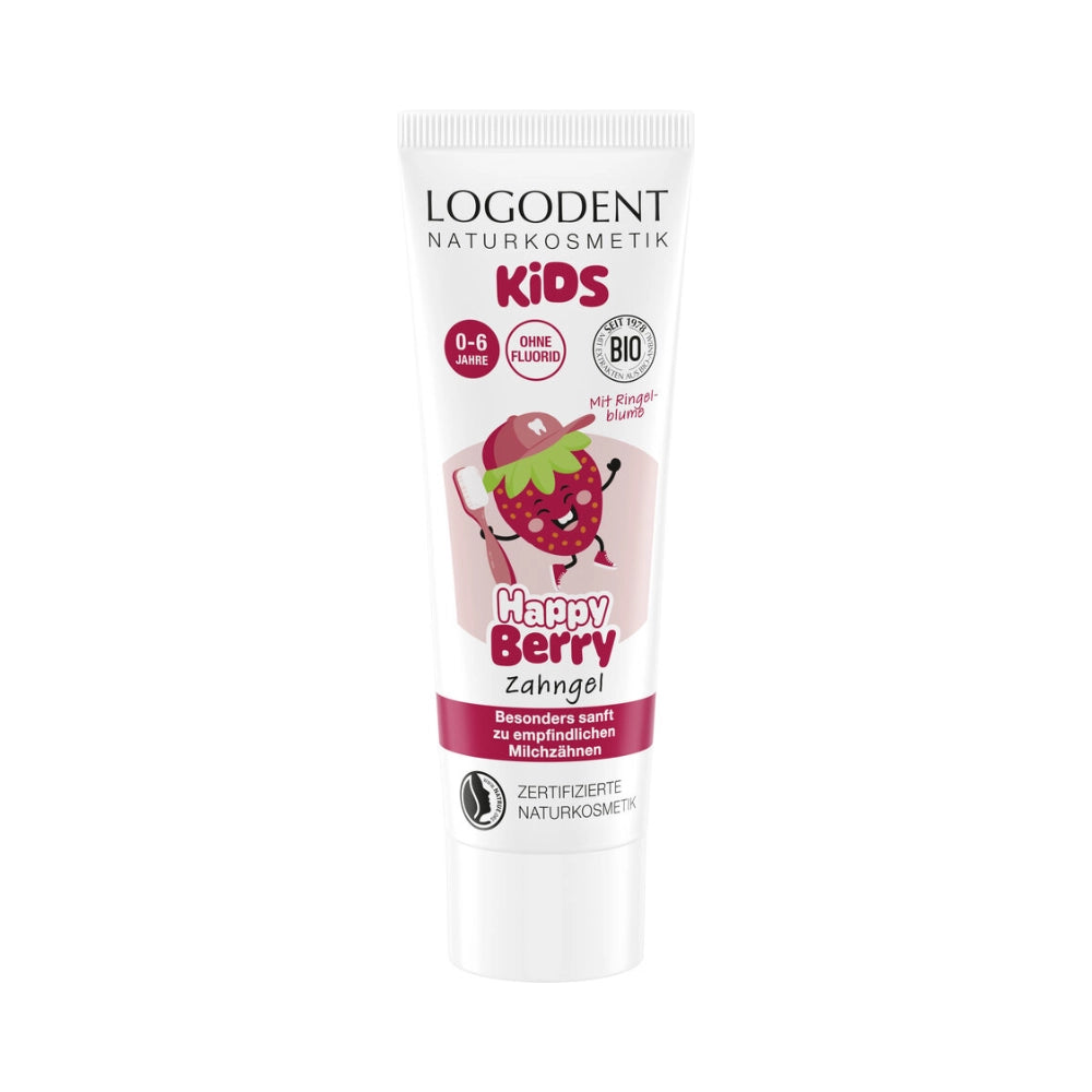 Био Детска гел-паста за зъби ягода Happy Berry, 75ml, Logodent