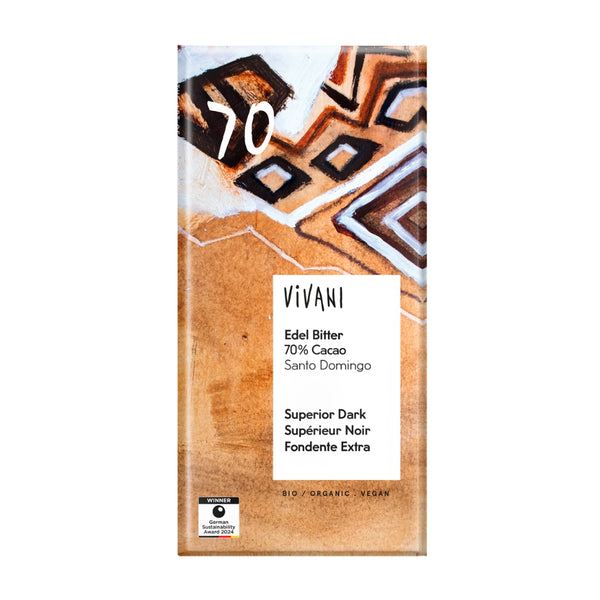 Био Шоколад Черен, 70% какао Санто Доминго, 80g, Vivani