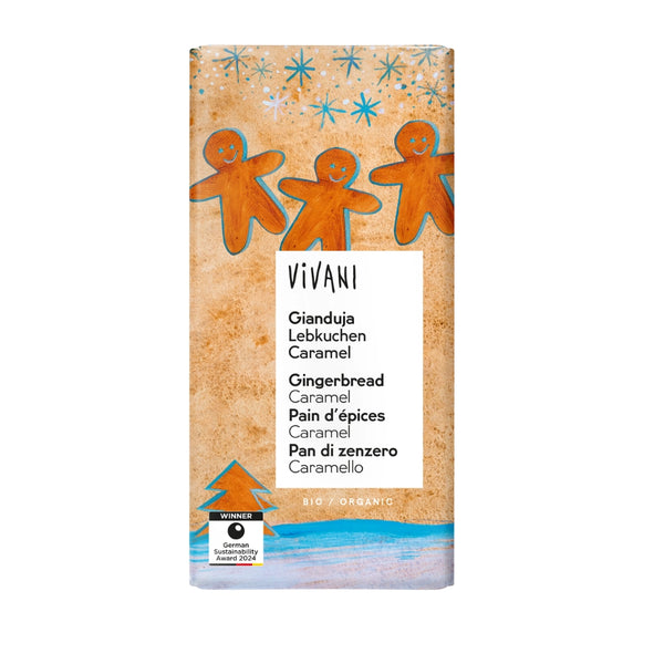 Био Шоколад Джандуя, джинджифилови сладки, карамел 100g, Vivani