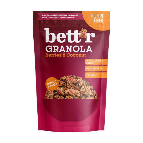 Био Гранола с Горски Плодове и Кокос, 300g, Bett'r