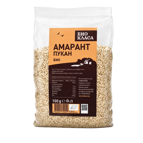 Био Амарант Пукан, 100g, Био Класа
