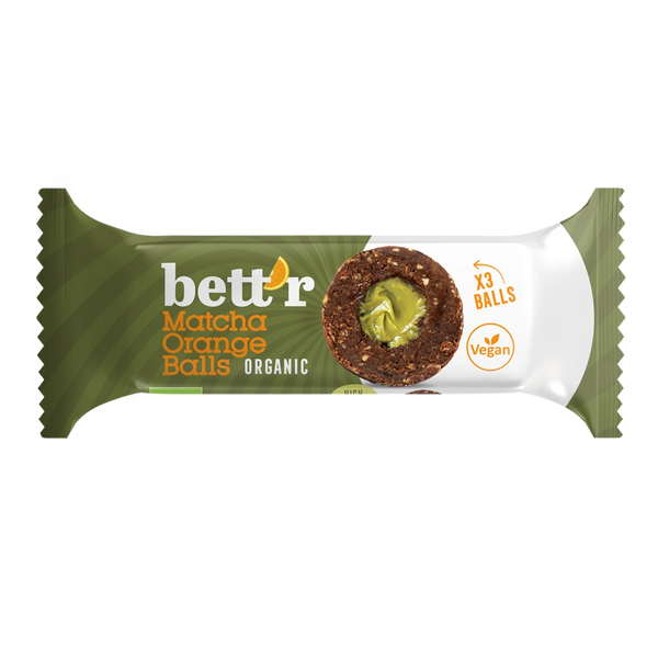 Био Плодови Топчета с Пълнеж Матча и Портокал (3x15g), Bett'r
