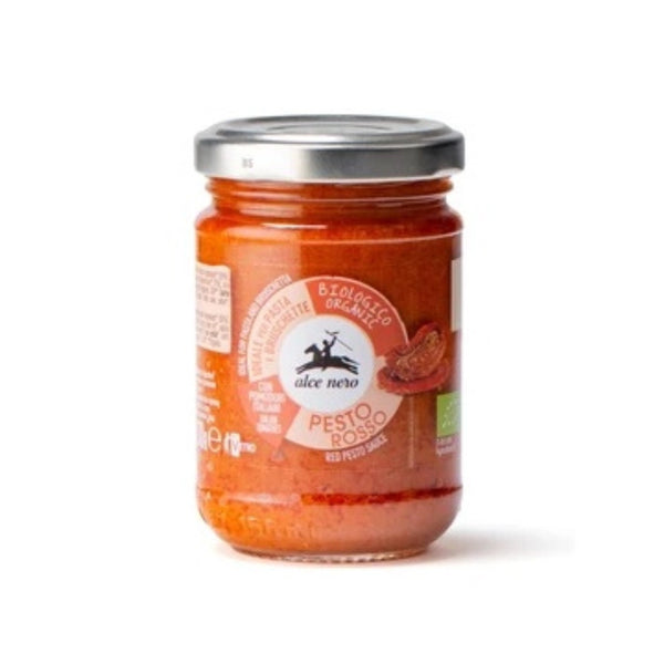 Био Песто със сушени домати, сирене Пекорино и Пармезан, 130g, Alce Nero