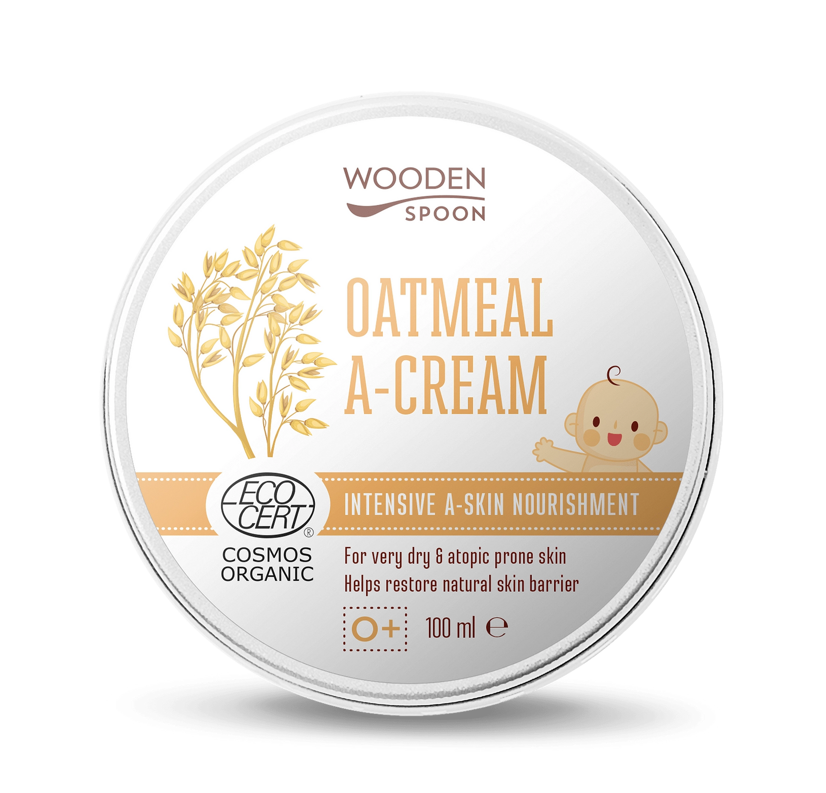 Успокояващ А-крем с Овес, 100ml, Wooden Spoon