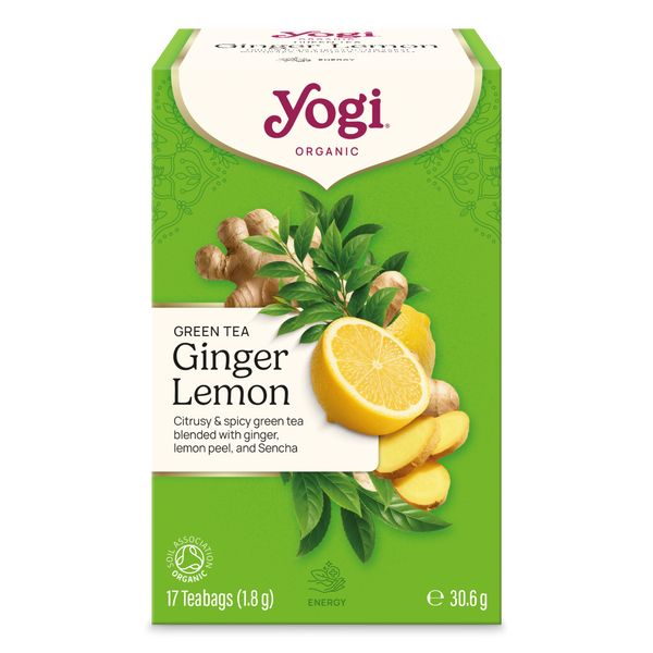 Био Аюрведичен Чай Зелен с Джинджифил и Лимон, 17 пак., Yogi