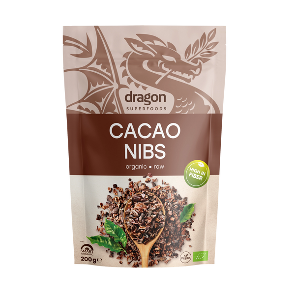 Био Какаови Зърна, счукани, 200g, Dragon Superfoods