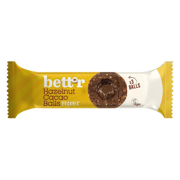 Био Плодови Топчета с Пълнеж Лешници и Какао, (3x15g), Bett'r