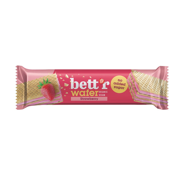 Био Вафла Без Добавена Захар с Крем с Кашу и Ягоди, 30g, Bett'r