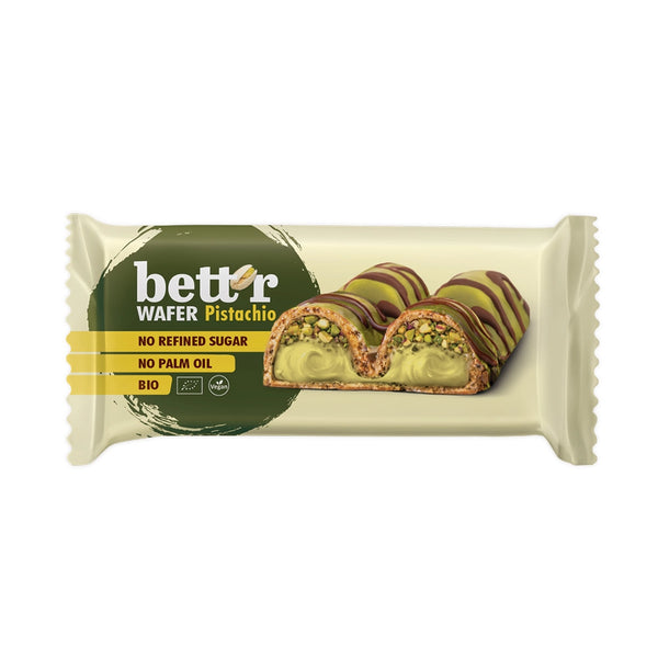 Био Вафлен бар с пълнеж от крем шамфъстък, 34g, Bett'r