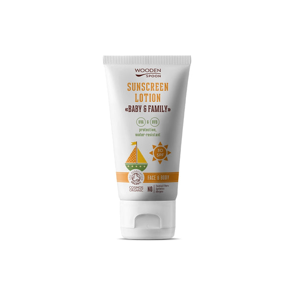 Био Слънцезащитен Лосион Baby&Family Слънцезащитен Лосион Baby & Family, SPF30, 100ml, Wooden Spoon