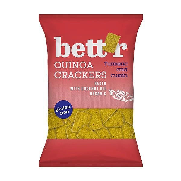 Био Крекери Киноа с Куркума и Кимион, БЕЗ ГЛУТЕН, 100g, Bett'r