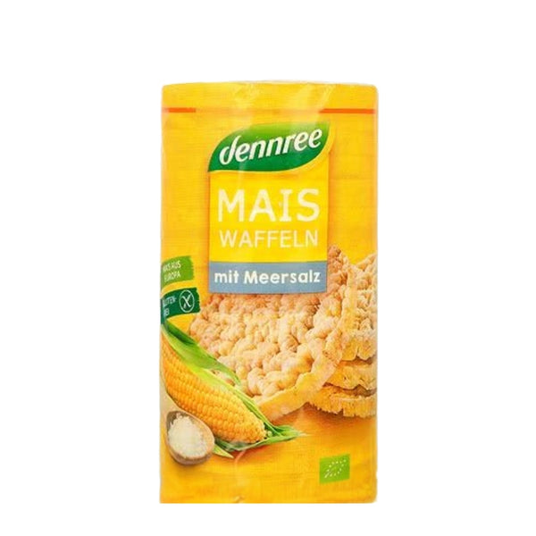 Био Вафли Царевични с Морска Сол Без Глутен, 100g, Dennree