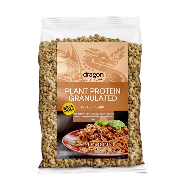 Био Текстуриран растителен протеин GRANULATED, 200g, Dragon Superfoods