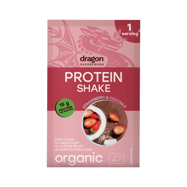 Био Протеинов шейк с Ягода и Кокос Саше, 30g, Dragon Superfoods