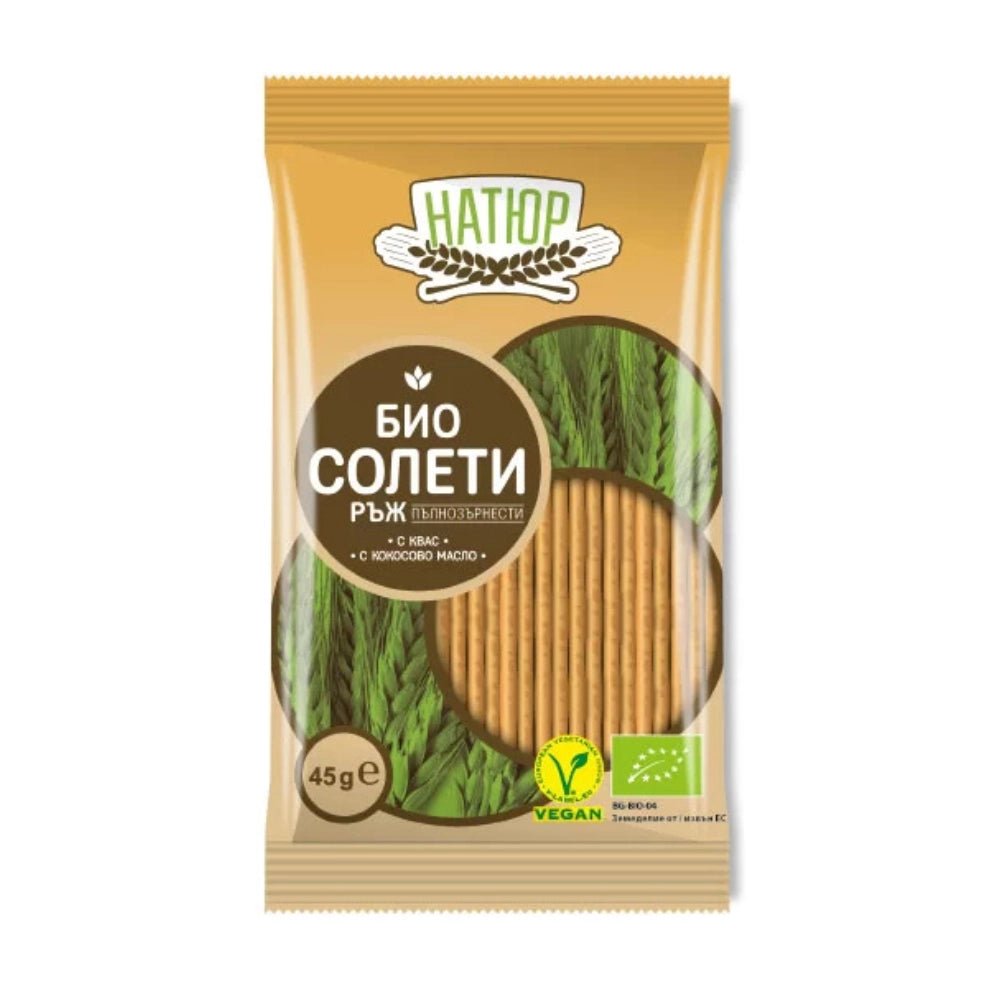 Био Пълнозърнести Солети от Ръж, 45g, Натюр