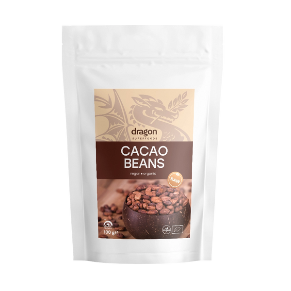 Био Какаови Зърна, цели, 100g, Dragon Superfoods