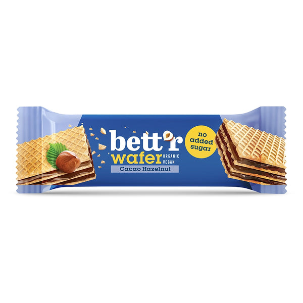Био Вафла Без Добавена Захар с Крем с Лешници и Какао, 30g, Bett'r