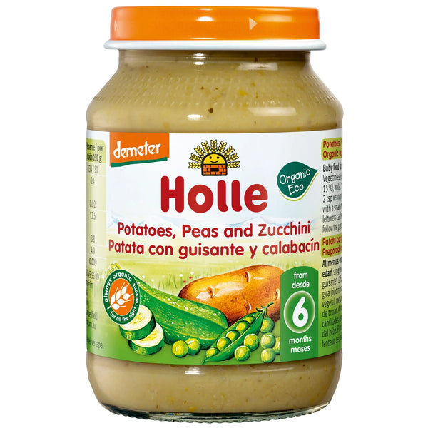 Био Пюре картоф, грах и тиквичка, 190g, Holle