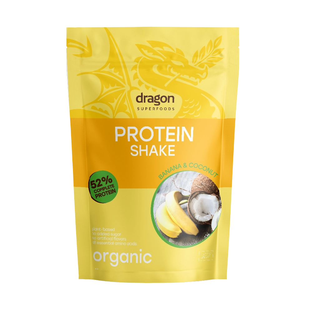 Био Протеинов Шейк с Банан и Кокос с Еритритол, 450g, Dragon Superfoods