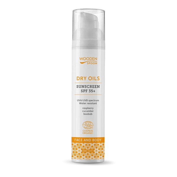 Био Слънцезащитен Лосион за Лице и Тяло "Dry oils" SPF35+, 100ml,  Wooden Spoon