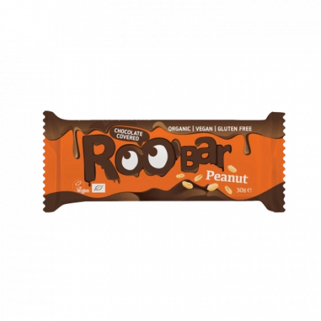 Roobar фъстъчен бар, покрит с шоколад, 30g