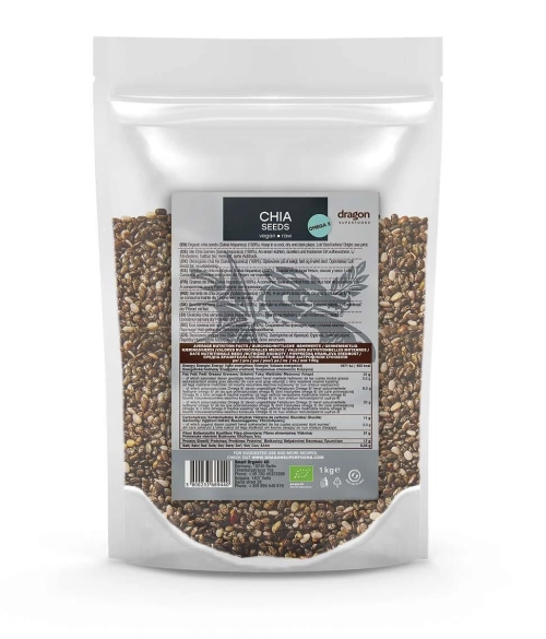 Био Чиа Семена, 1kg, Dragon Superfoods