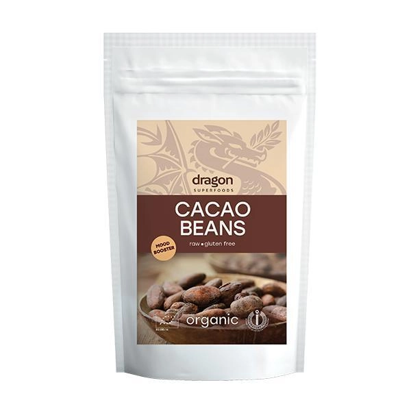 Био Какаови Зърна, цели, сурови, 100g, Dragon Superfoods