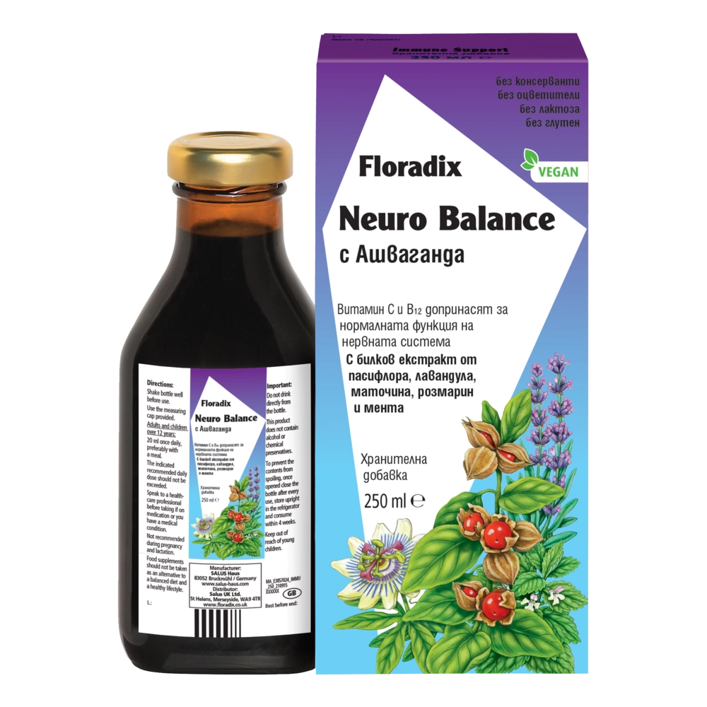 Neuro Balance Тоник с Ашваганда, 250ml, Floradix