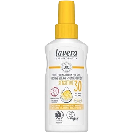 Слънцезащитен лосион за лице и тяло Sensitive SPF 30, 100ml, Lavera