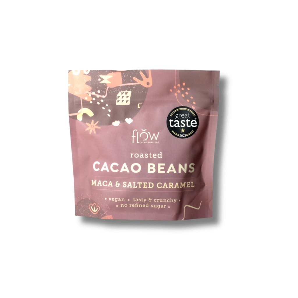 Какаови зърна със Солен карамел и Мака, 100g, Flow Cacao