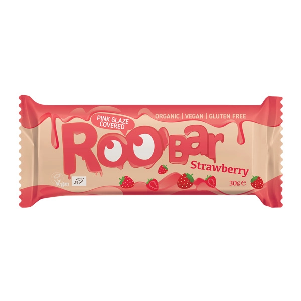 Спаси Храна Био Бар с Ягоди Покрит с Розова Глазура, 30 g, Roobar