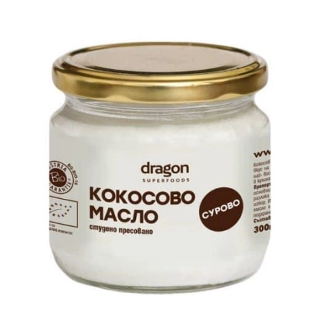 Био Кокосово Масло, студено пресовано, Dragon Superfoods, 300 ml