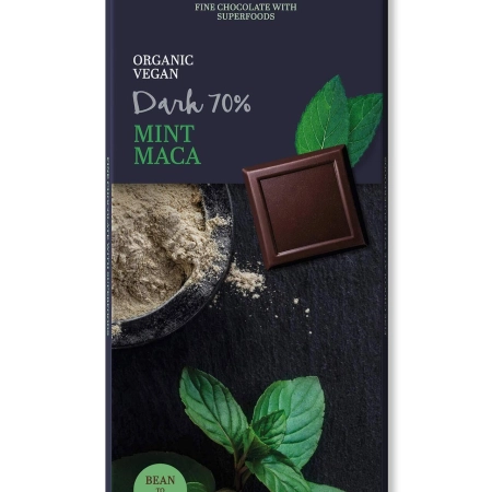 Био Шоколад Мента и Мака (тъмен 70%), 70g, Benjamissimo
